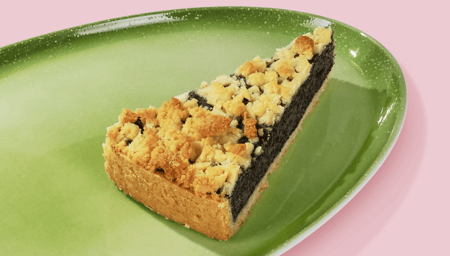 Mohn Butterstreusel mit Heissgetränk